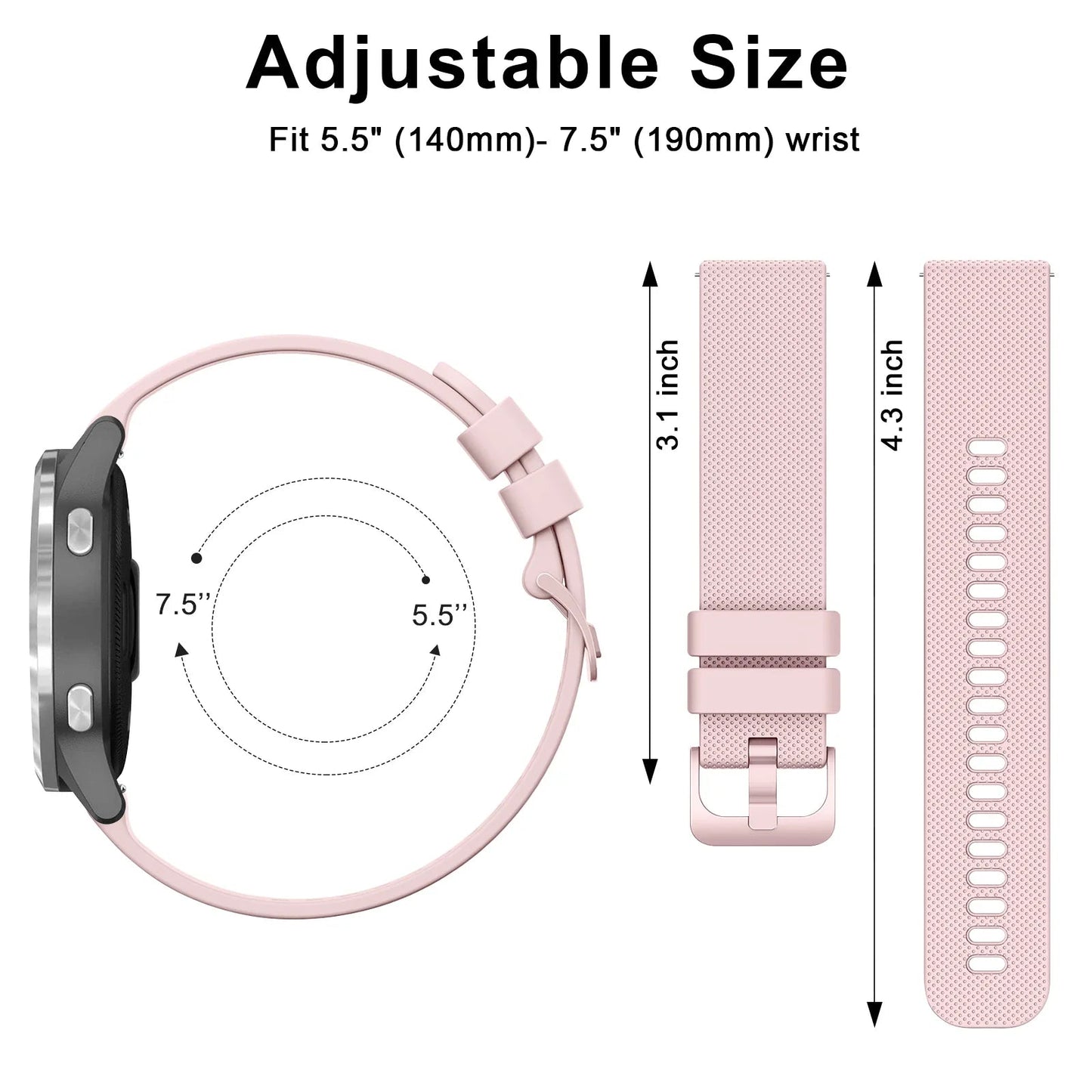 Rubber Strap For Smartwatch – 18mm Sport Band | Wellstraps™ Wellstraps