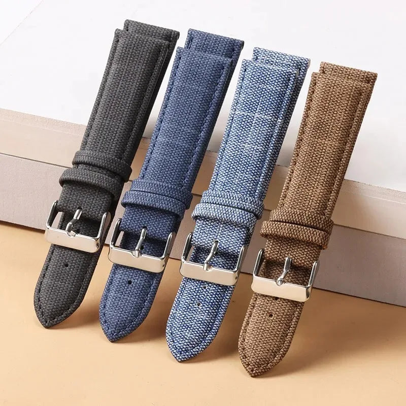 Denim Nylon Strap For Watch – Vintage Band | Wellstraps™ Wellstraps