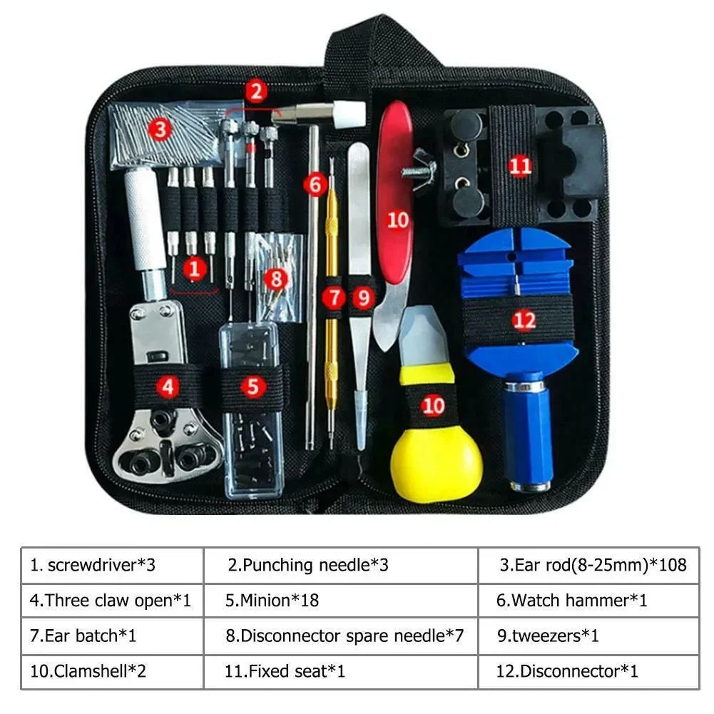 147Piece/Set Watch Opener Repair Tool Kit Clock Maintenance Hardware Tools Watch Maintenance Open Back Remove Strap Repair Kit  Wellstraps™