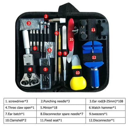147Piece/Set Watch Opener Repair Tool Kit Clock Maintenance Hardware Tools Watch Maintenance Open Back Remove Strap Repair Kit  Wellstraps™