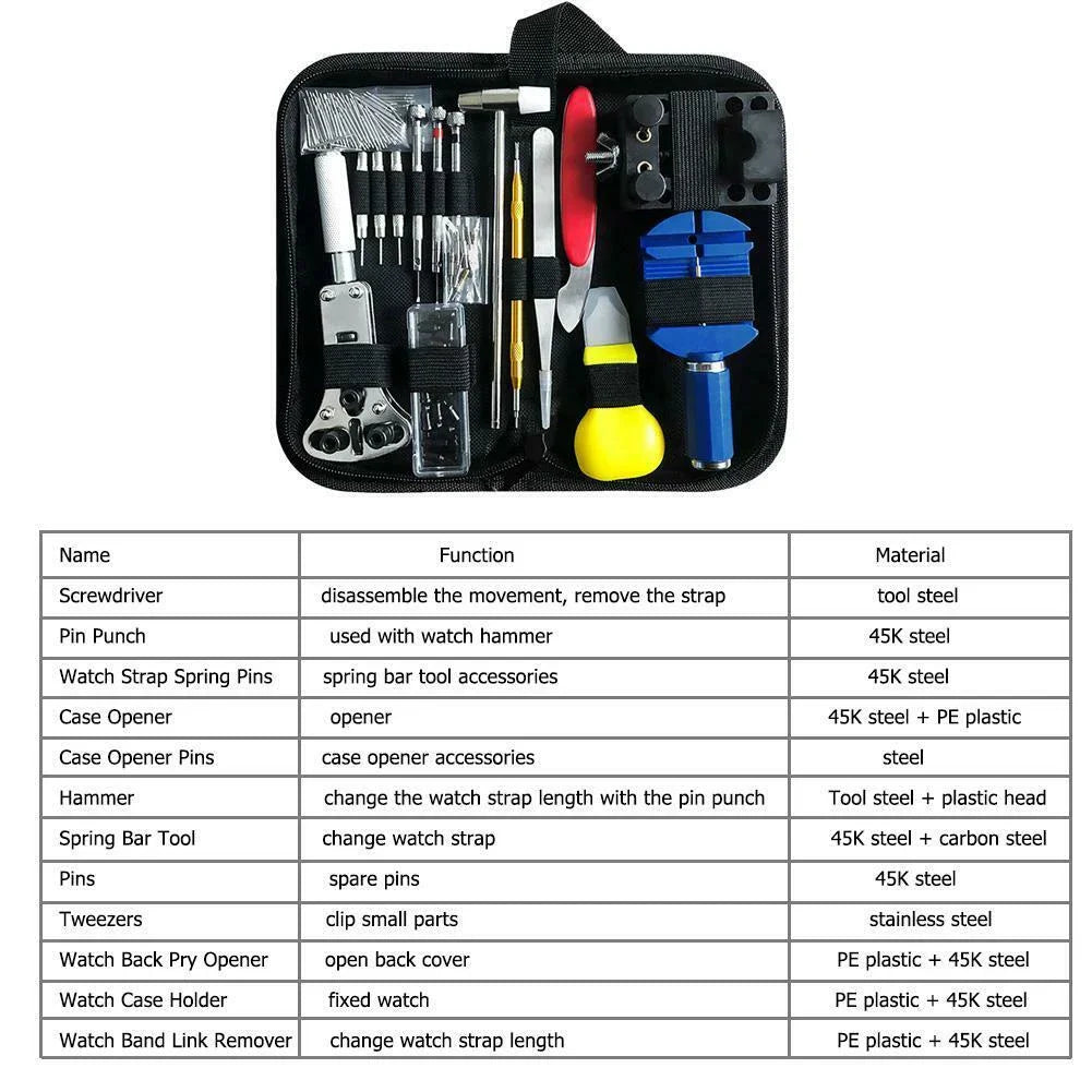 147Piece/Set Watch Opener Repair Tool Kit Clock Maintenance Hardware Tools Watch Maintenance Open Back Remove Strap Repair Kit  Wellstraps™