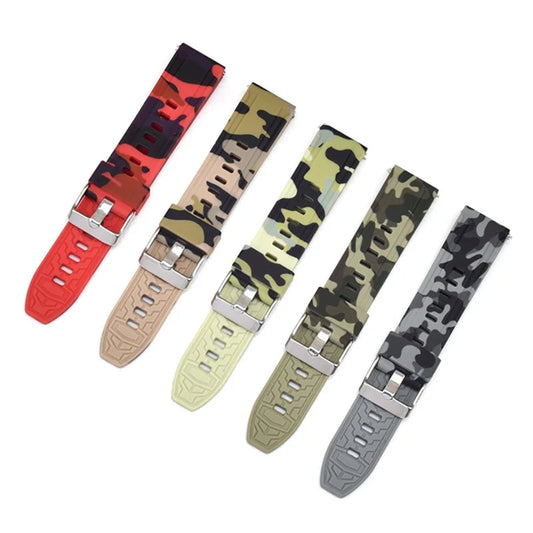 Camouflage Rubber Strap – Compatible with 18/20/22/24 mm Watches | Wellstraps™ Wellstraps