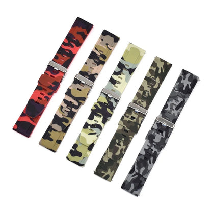 Camouflage Rubber Strap – Compatible with 18/20/22/24 mm Watches | Wellstraps™ Wellstraps