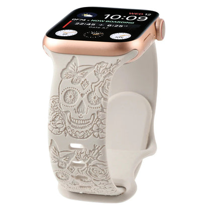 Rubber Strap – Skull Engraved – Multiple Sizes | Premium Design Wellstraps