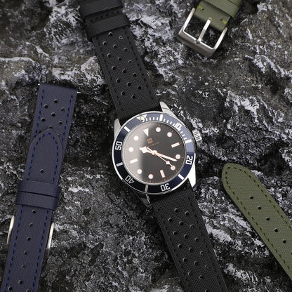 Leather & Sailcloth Strap – Perforated Quick Release 18/20/22mm | Wellstraps™  Wellstraps™