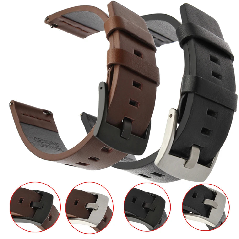 Leather Strap For Smartwatch – 22mm Replacement Band | Wellstraps™ Wellstraps™