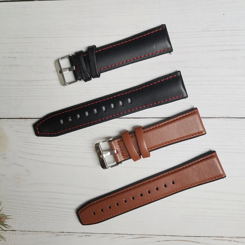 Leather Strap For Smartwatch – 22mm Replacement Band | Wellstraps™ Wellstraps