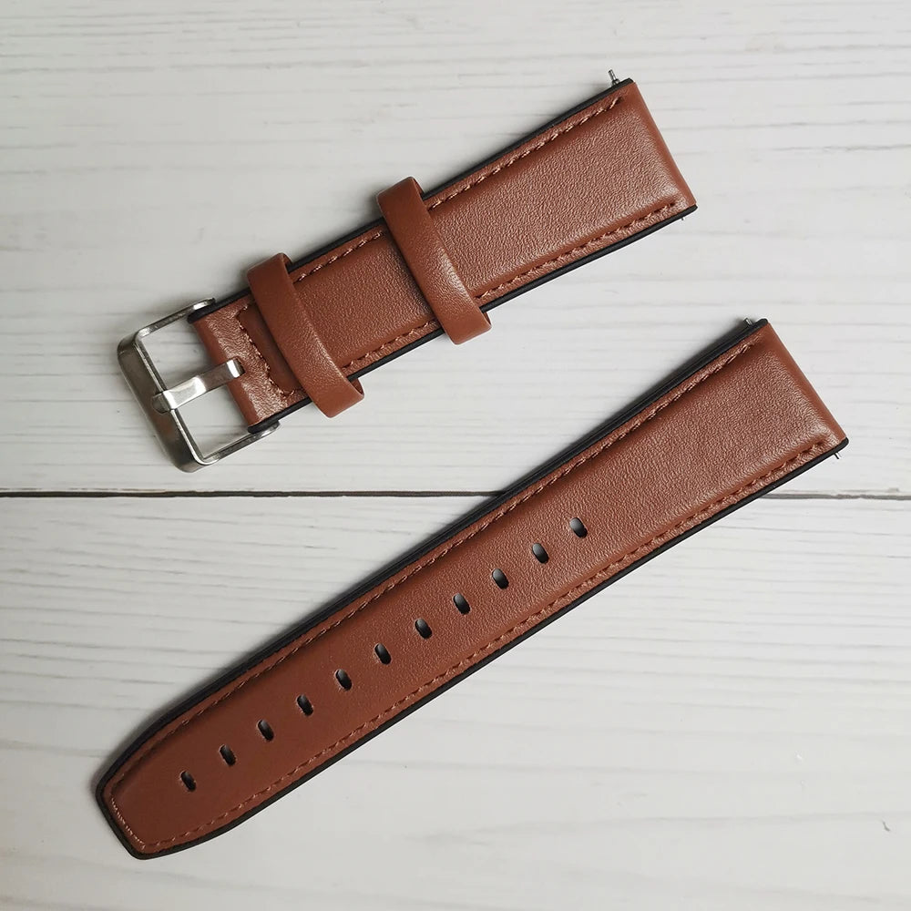 Leather Strap For Smartwatch – 22mm Replacement Band | Wellstraps™ Wellstraps