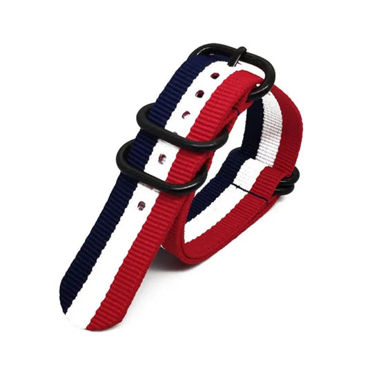 Nylon Striped Watch Strap – Ring Buckle – Multiple Sizes | Wellstraps™  Wellstraps™