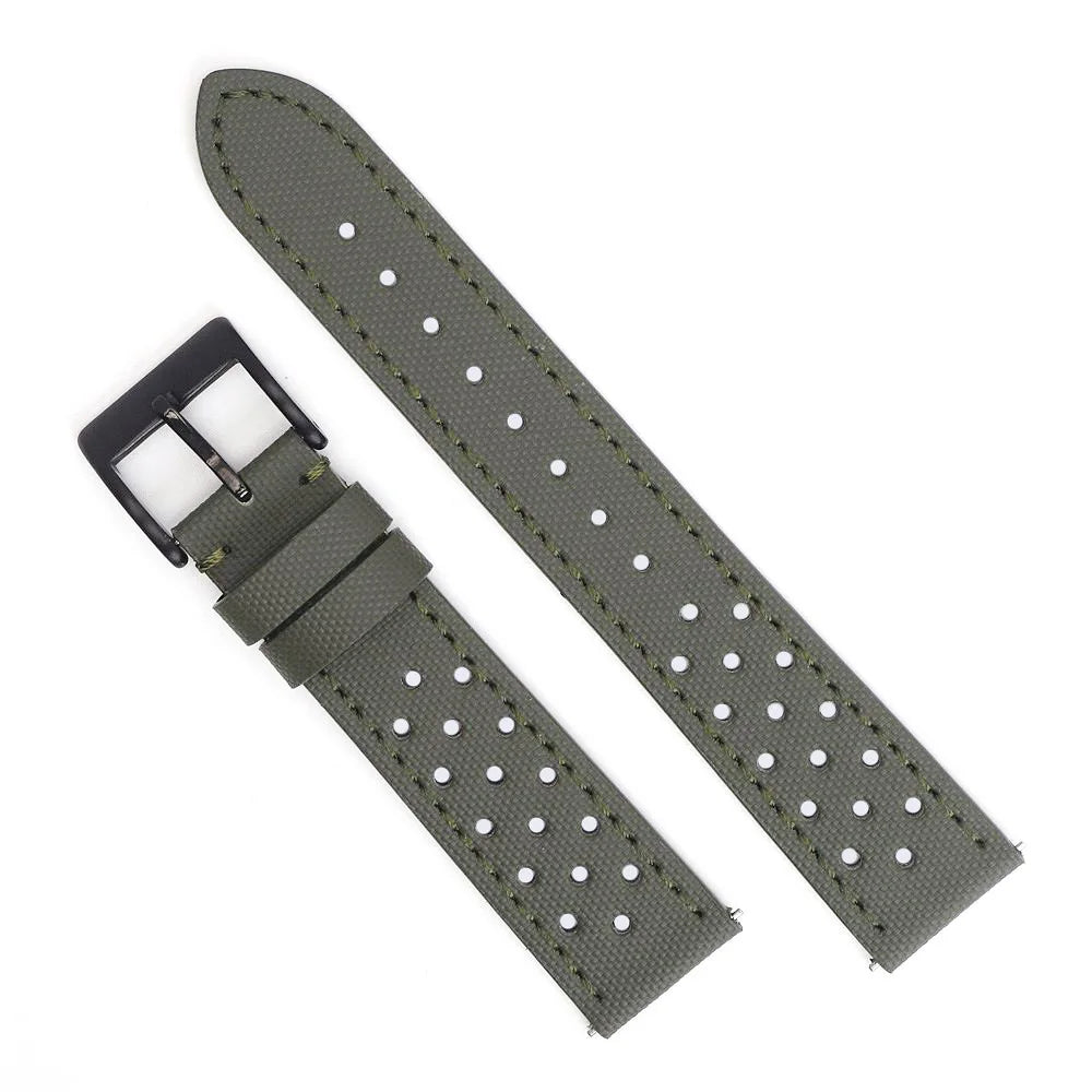 Leather & Sailcloth Strap – Perforated Quick Release 18/20/22mm | Wellstraps™  Wellstraps™