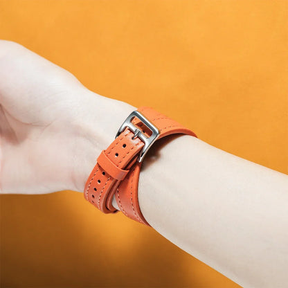 Double Tour Leather Strap For Smartwatch – 38–49mm | Wellstraps™