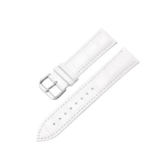 Alligator Leather Strap - White - Alligator Pattern Wellstraps