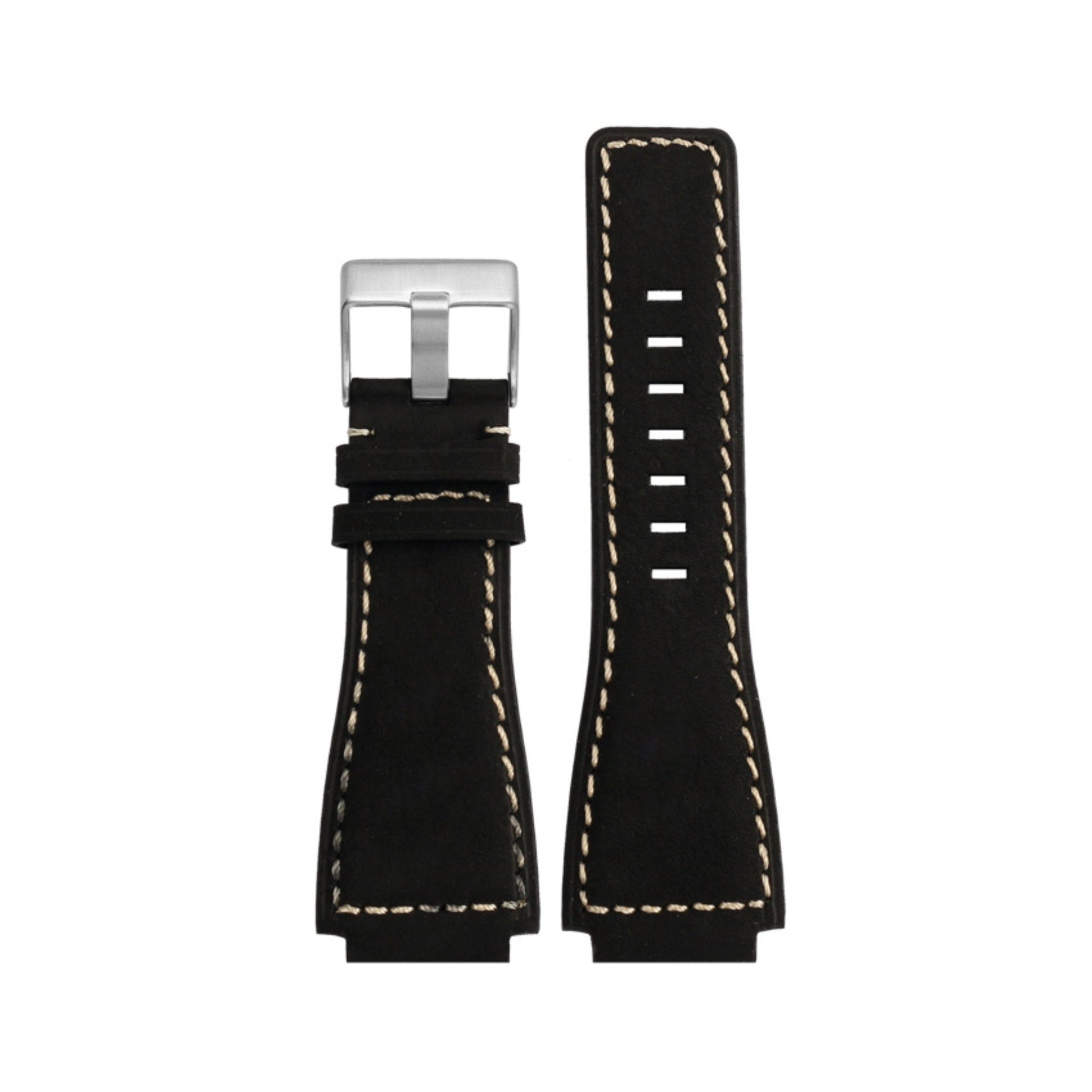 Leather Watch Strap – 24mm – Universal Replacement Band | Genuine Leather – Brown, Black, Beige, Light Brown | Wellstraps™ Wellstraps
