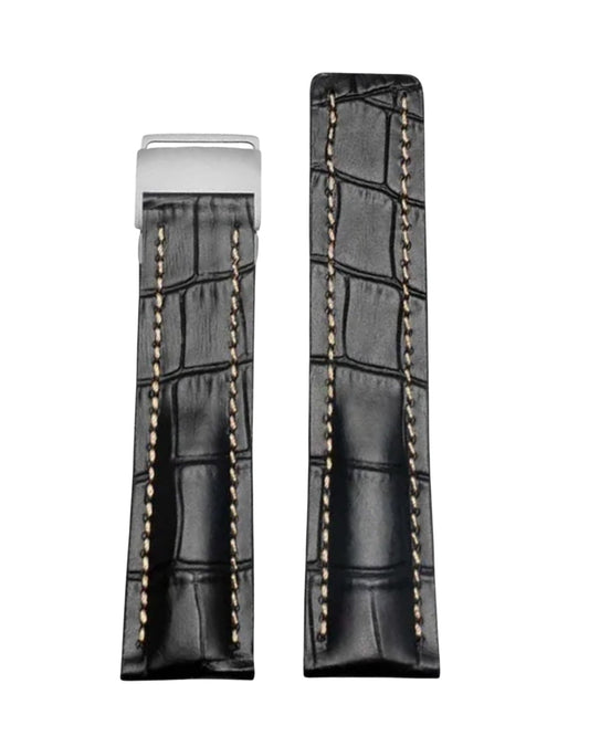 Premium Leather Watch Strap — Genuine Crocodile Pattern Leather Wellstraps
