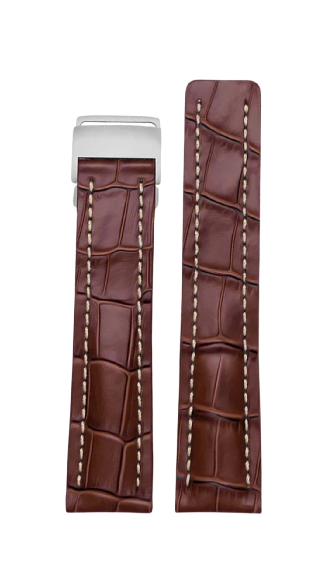 Premium Leather Watch Strap — Genuine Crocodile Pattern Leather Wellstraps
