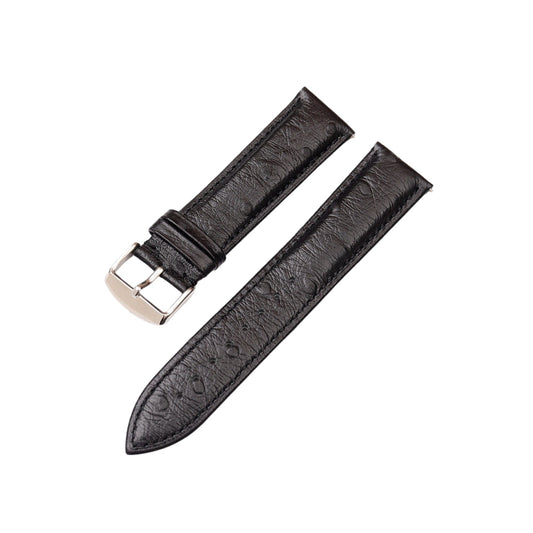 Ostrich Leather Strap - Black - Ostrich Pattern Wellstraps
