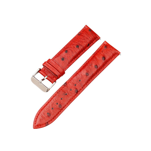 Ostrich Leather Strap - Red - Ostrich Pattern Wellstraps