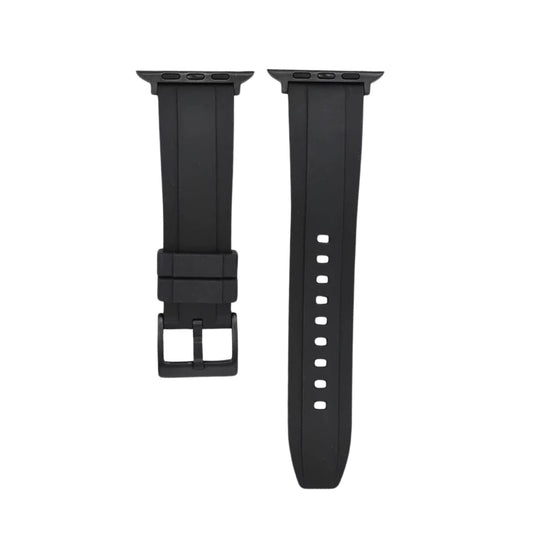 Rubber Watch Strap – Black – Universal Fit – 38mm, 40mm, 41mm, 42mm, 44mm, 45mm, 49mm | Wellstraps™ Wellstraps
