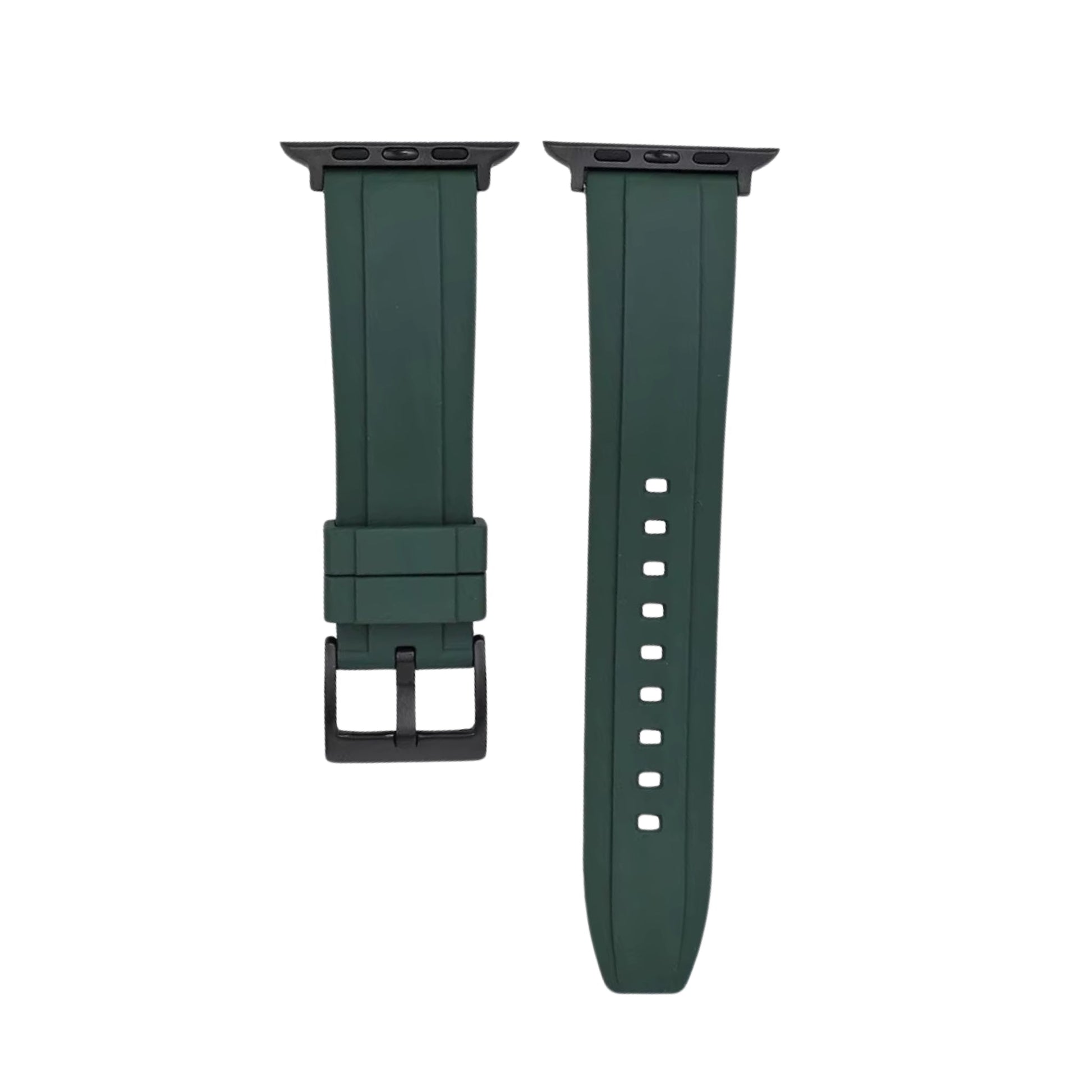 Rubber Watch Strap – Green – Universal Fit – 38mm, 40mm, 41mm, 42mm, 44mm, 45mm, 49mm | Wellstraps™ Wellstraps