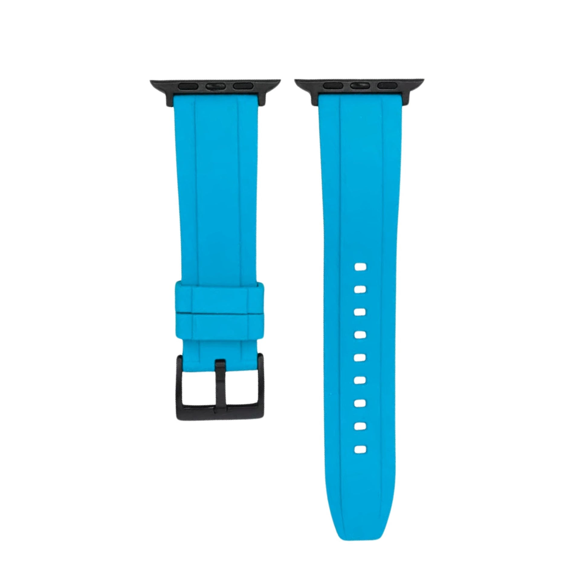 Rubber Watch Strap – Light Blue – Universal Fit – 38mm, 40mm, 41mm, 42mm, 44mm, 45mm, 49mm | Wellstraps™ Wellstraps