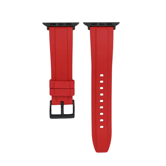 Rubber Watch Strap – Red – Universal Fit – 38mm, 40mm, 41mm, 42mm, 44mm, 45mm, 49mm | Wellstraps™ Wellstraps