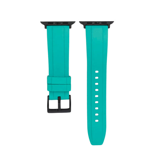Rubber Watch Strap – Turquoise – Universal Fit – 38mm, 40mm, 41mm, 42mm, 44mm, 45mm, 49mm | Wellstraps™ Wellstraps