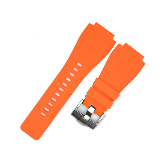 Rubber Watch Strap – 24mm – Universal Replacement Band | Soft Natural Rubber Watch Strap – Orange, Black, Blue | Wellstraps™ Wellstraps