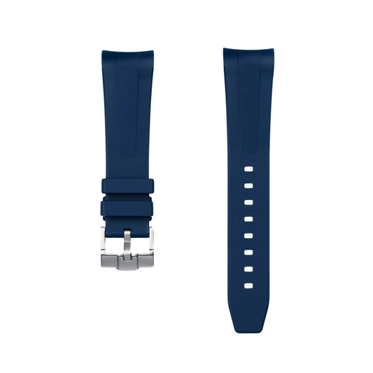 Rubber Watch Strap – 22mm – Black/White – Rounded Design | Wellstraps™ Wellstraps
