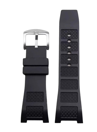 Rubber Strap – Black - Compatible with 30 mm Watches | Wellstraps™ Wellstraps