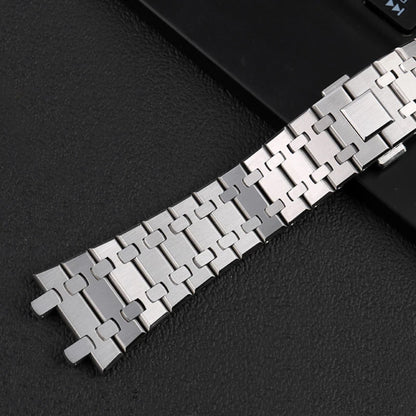 Stainless Steel Strap – 21mm / 26mm / 28mm – For Luxury Sport Watches – Silver | Wellstraps™ Wellstraps