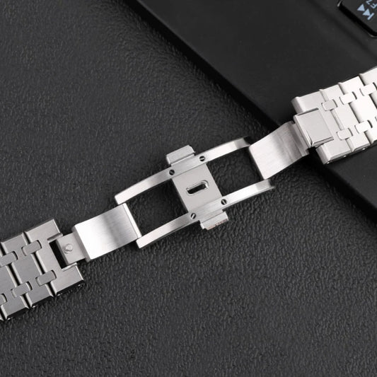 Stainless Steel Strap – 21mm / 26mm / 28mm – For Luxury Sport Watches – Silver | Wellstraps™ Wellstraps