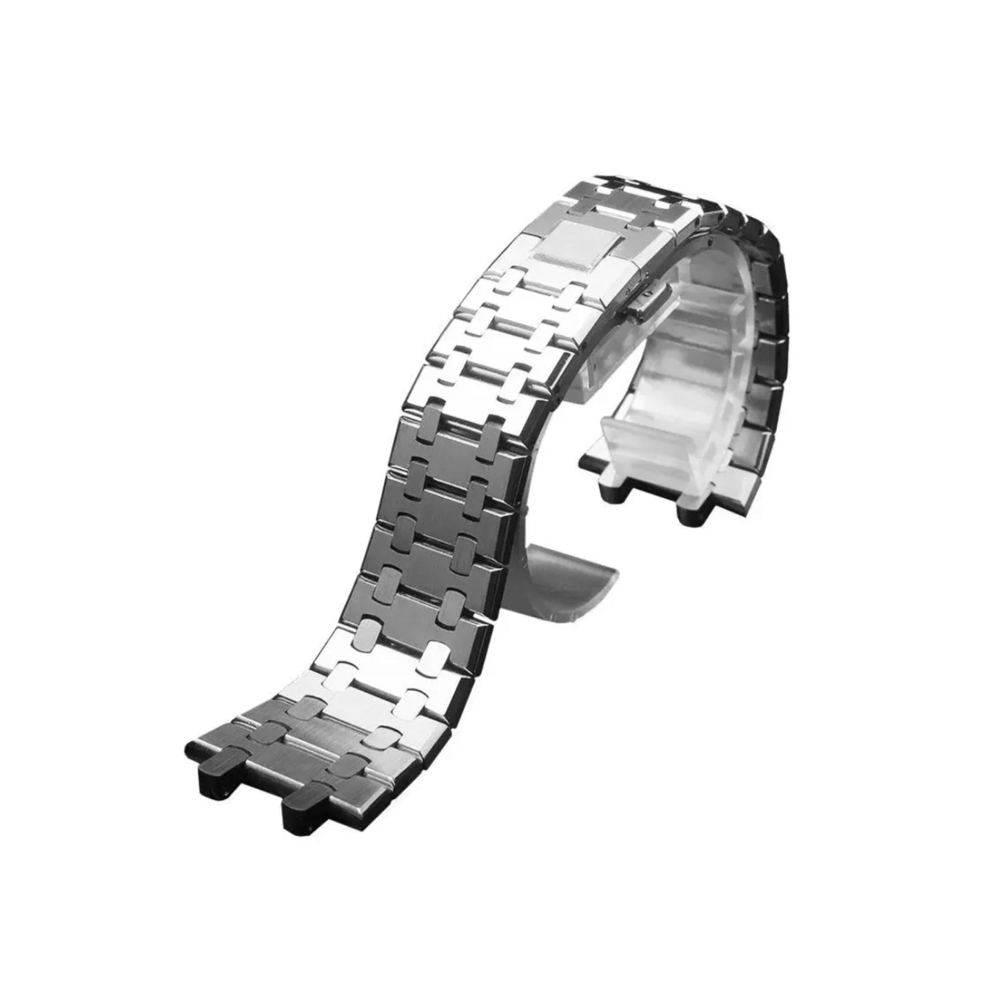 Stainless Steel Strap – 21mm / 26mm / 28mm – For Luxury Sport Watches – Silver | Wellstraps™ Wellstraps